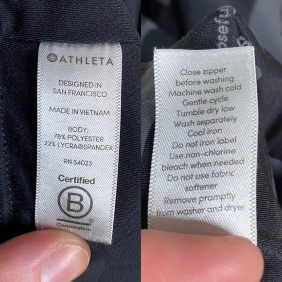 Athleta Contender 7/8 Tight in black and gray camo print with zip side pockets S - Picture 14 of 16